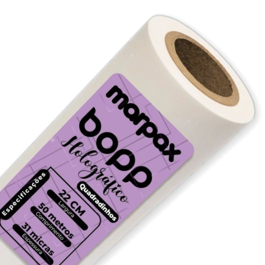 BOPP Holográfico Quadradinho P/ Laminação 22cmx50m Marpax 01un