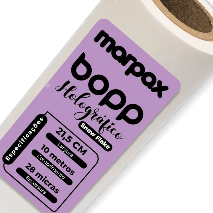 BOPP Holográfico Snow Flake Laminação 21,5cmx10m Marpax 01un