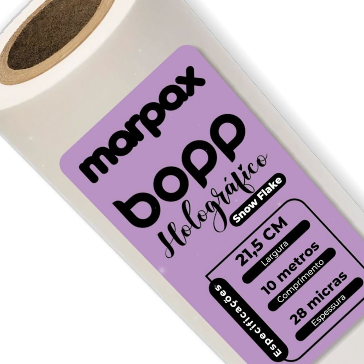 BOPP Holográfico Snow Flake Laminação 21,5cmx10m Marpax 01un