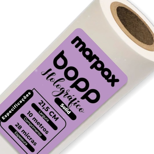 Bopp Holográfico Solid para laminação 21,5cmX10m Marpax 1uni