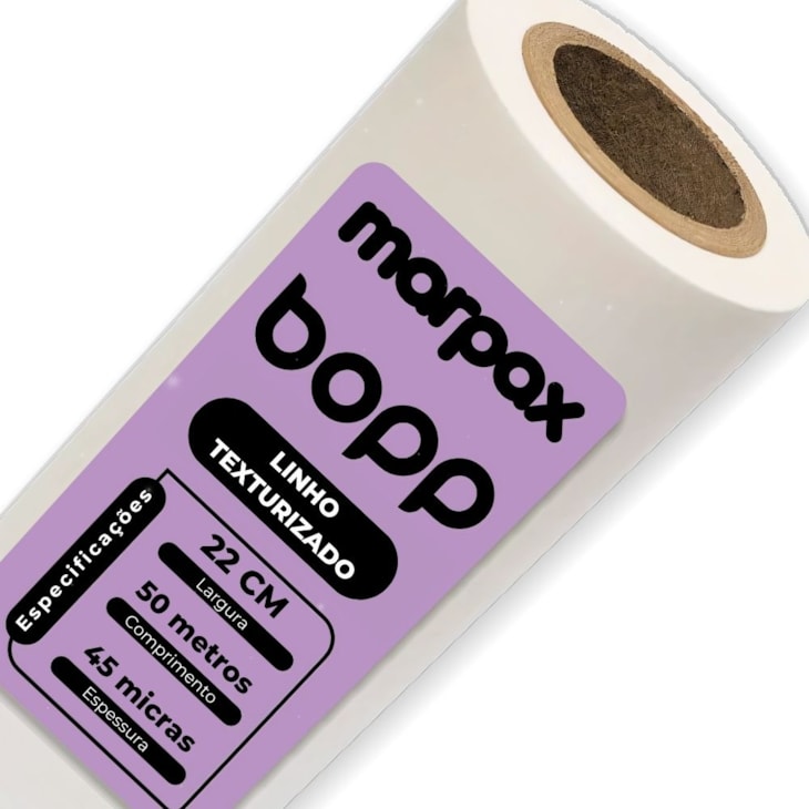 BOPP Linho Texturizado para Laminação 22cmx50m  Marpax 01un