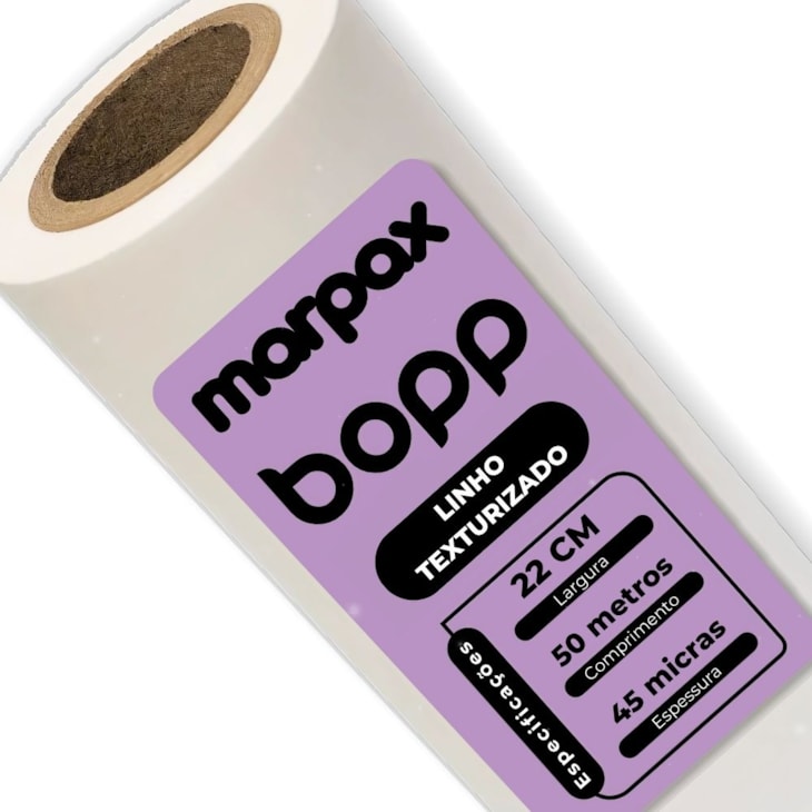 BOPP Linho Texturizado para Laminação 22cmx50m  Marpax 01un