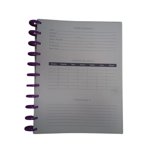 Caderno de disco Permanente star 80 folhas BRW