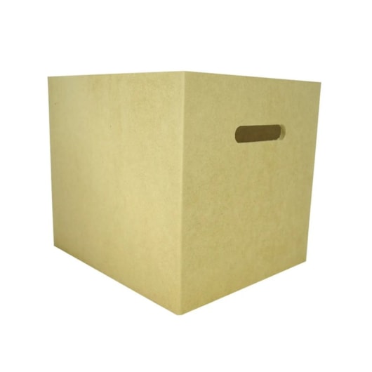 Caixa Com Alca Organizadora 30X26X25 Mdf 6Mm Madeira Marpax