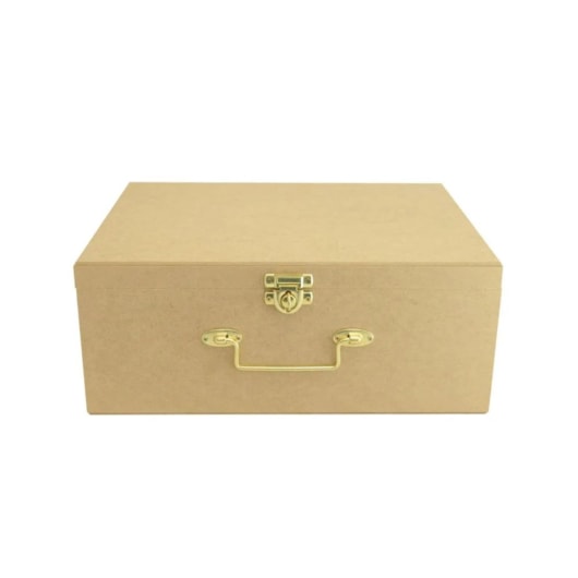Caixa Maleta Com Dobradica E Fecho 35X27X14 Mdf Madeira Marpax