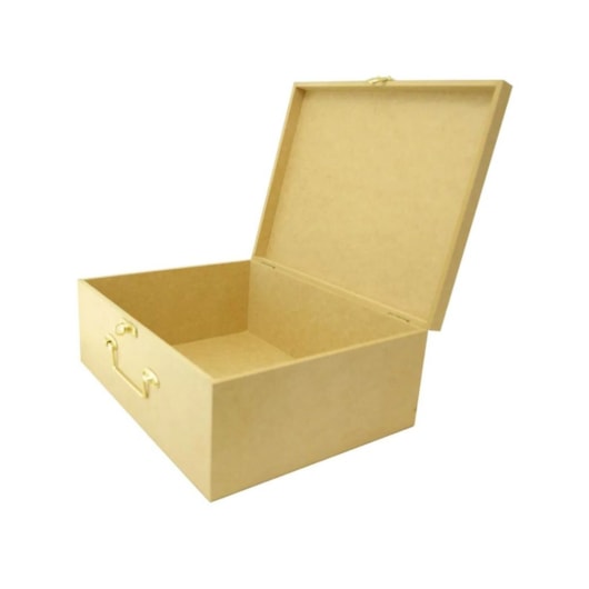 Caixa Maleta Com Dobradica E Fecho 35X27X14 Mdf Madeira Marpax