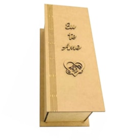 Caixa para Mini Vinho Tampa Dobravel Eu Te Amo MDF Marpax