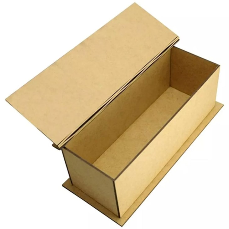 Caixa para Mini Vinho Tampa Dobravel Eu Te Amo MDF Marpax