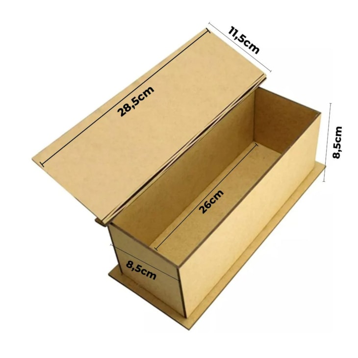 Caixa para Mini Vinho Tampa Dobravel Eu Te Amo MDF Marpax