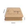 Caixa Quadrada Com Dobradica Frase Amigos 22,5X22,5X5,5 Mdf Madeira Marpax