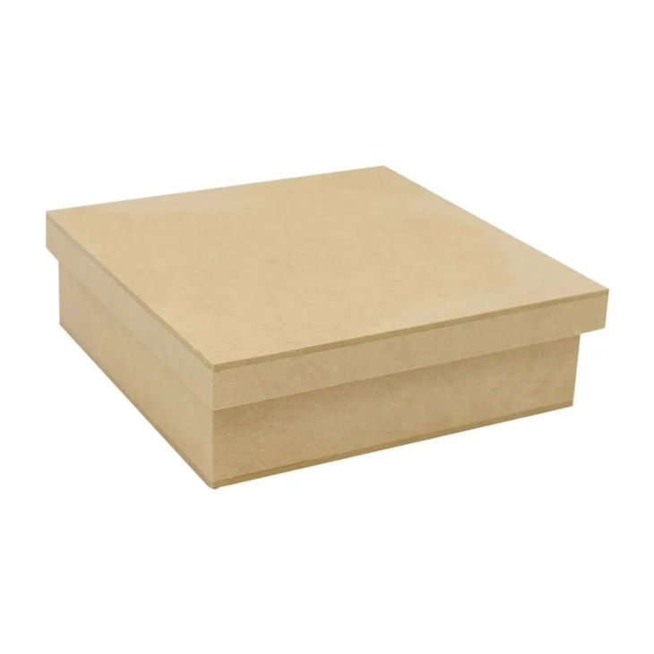 Caixa Quadrada Tampa Sapato 10x10x5 MDF Madeira Marpax 01un