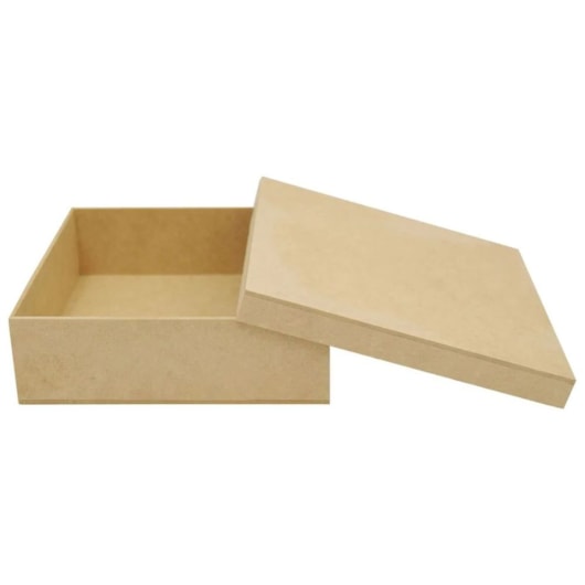 Caixa Quadrada Tampa Sapato 10X10X5 Mdf Madeira Marpax