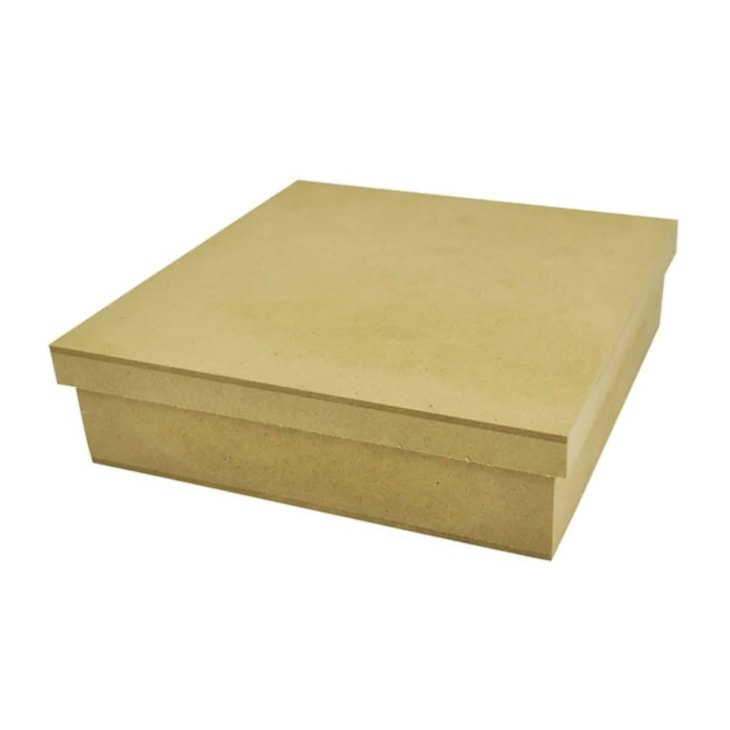 Caixa Quadrada Tampa Sapato 15x15x5 MDF Madeira Marpax 01un