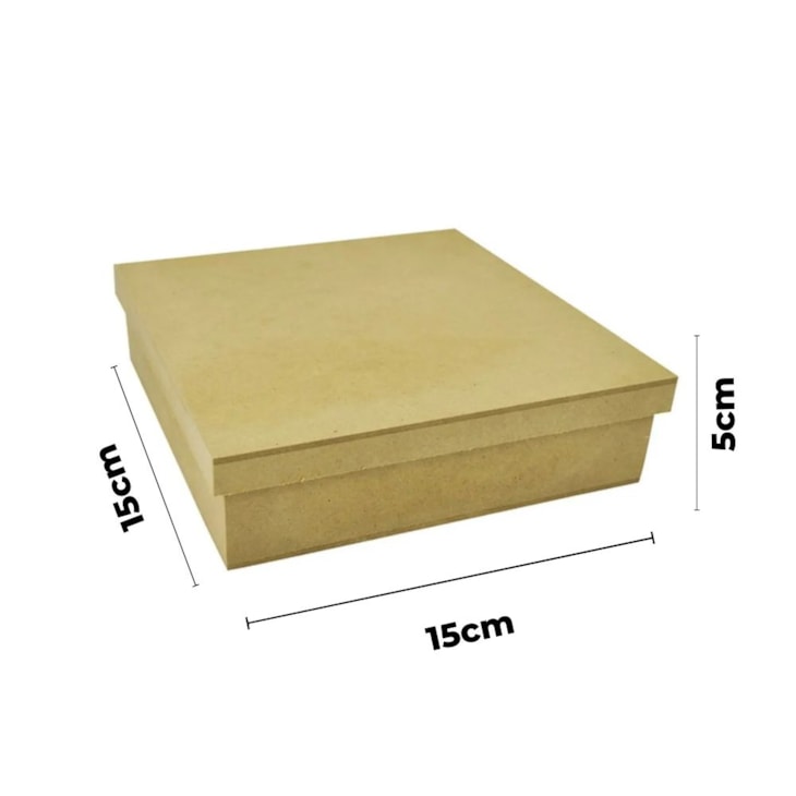 Caixa Quadrada Tampa Sapato 15x15x5 MDF Madeira Marpax 01un