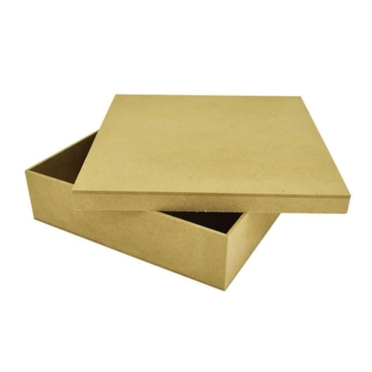 Caixa Quadrada Tampa Sapato 15X15X5 Mdf Madeira Marpax