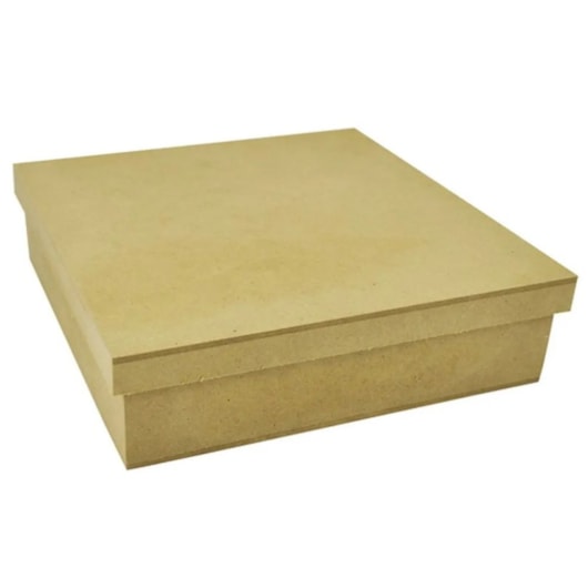 Caixa Quadrada Tampa Sapato 15X15X5 Mdf Madeira Marpax