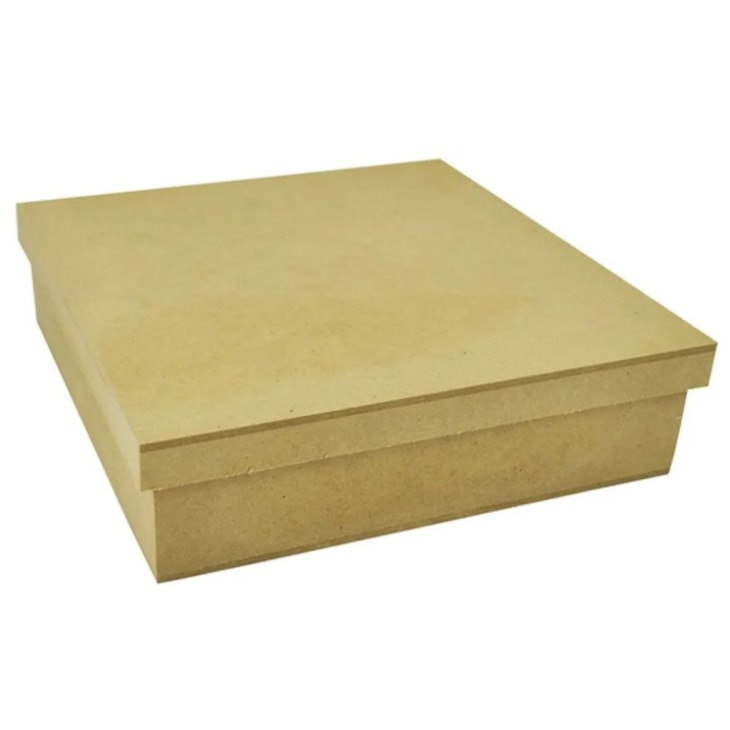 Caixa Quadrada Tampa Sapato 15X15X5 Mdf Madeira Marpax