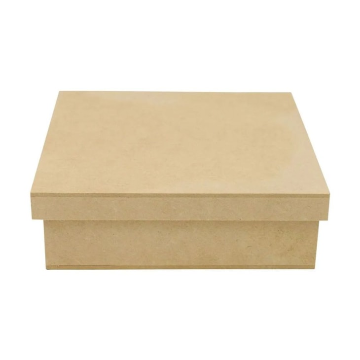 Caixa Quadrada Tampa Sapato 15X15X5 Mdf Madeira Marpax