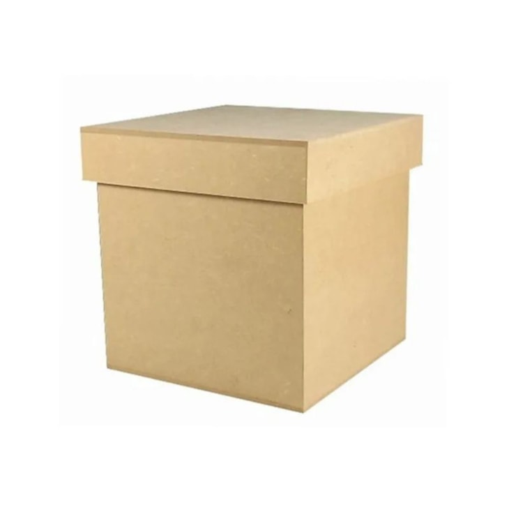Caixa Quadrada Tampa Sapato 8x8x6 MDF Madeira Marpax 01un