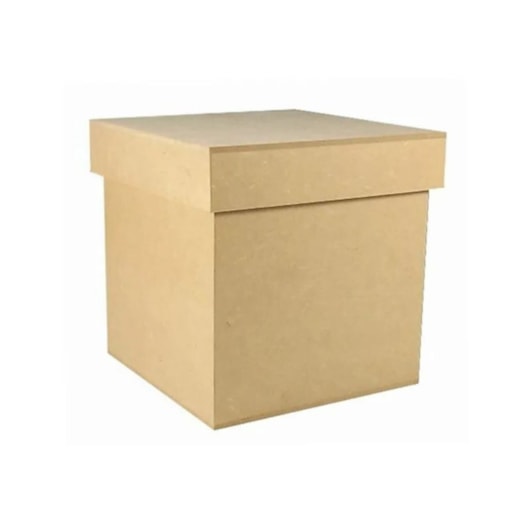 Caixa Quadrada Tampa Sapato 8X8X6 Mdf Madeira Marpax