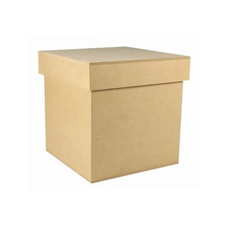Caixa Quadrada Tampa Sapato 8X8X6 Mdf Madeira Marpax