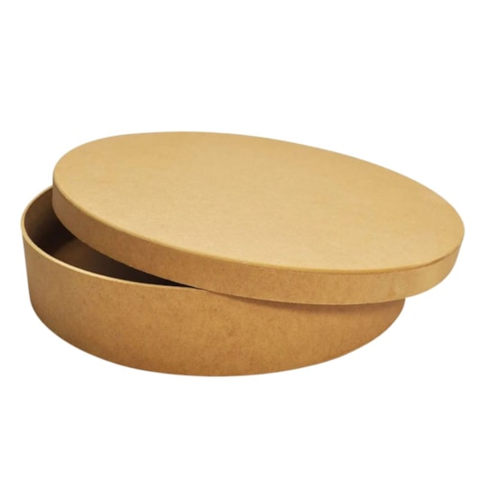 Caixa Redonda Tampa Sapato 45X12 Mdf Madeira Marpax