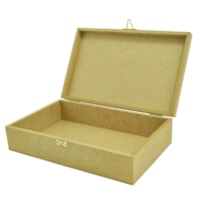 Caixa Retangular Com Fecho E Dobradica 25X16X6 Mdf Madeira Marpax