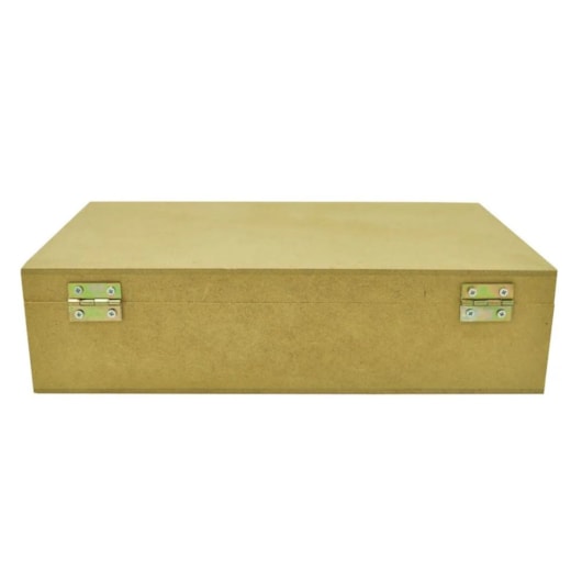 Caixa Retangular Com Fecho E Dobradica 25X16X6 Mdf Madeira Marpax