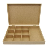 Caixa Retangular Dobradica E Divisorias 30X20X5 Mdf 6Mm Madeira Marpax