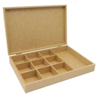 Caixa Retangular Dobradica E Divisorias 30X20X5 Mdf 6Mm Madeira Marpax