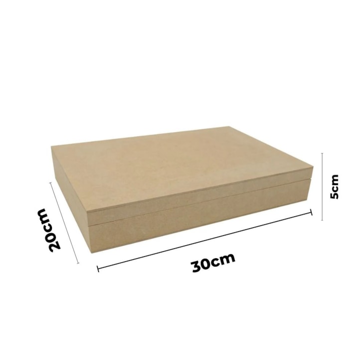 Caixa Retangular Dobradica e Divisorias 30x20x5cm MDF Marpax