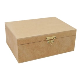 Caixa Retangular Dobradica E Fecho 20X12X6 Mdf Madeira Marpax