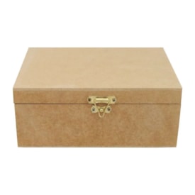 Caixa Retangular Dobradica Fecho 20x12x6 MDF Madeira Marpax