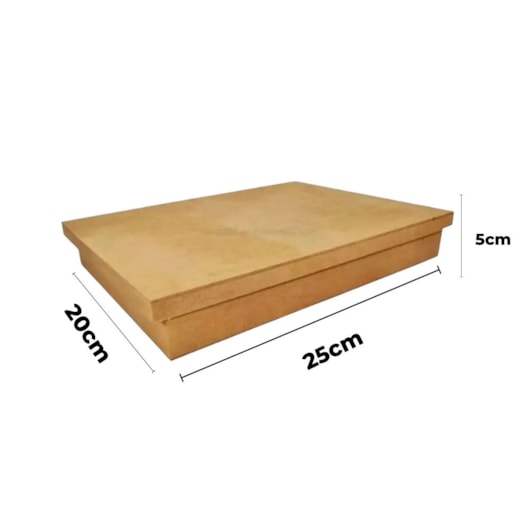Caixa Retangular Tampa De Sapato 25X20X5 Mdf Madeira Marpax
