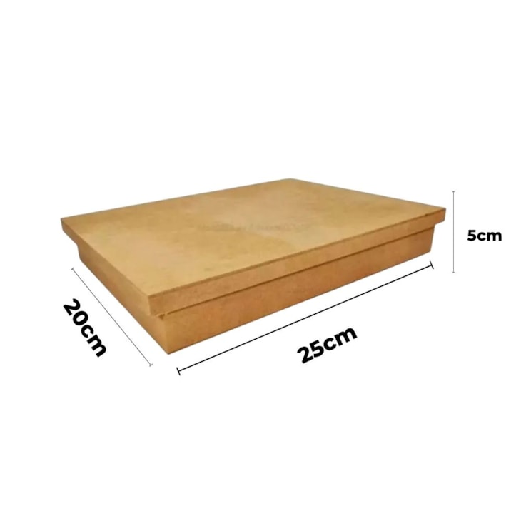Caixa Retangular Tampa De Sapato 25X20X5 Mdf Madeira Marpax