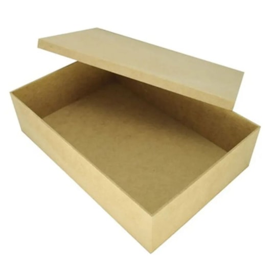 Caixa Retangular Tampa De Sapato 45X30X10 Mdf 4Mm Madeira Marpax