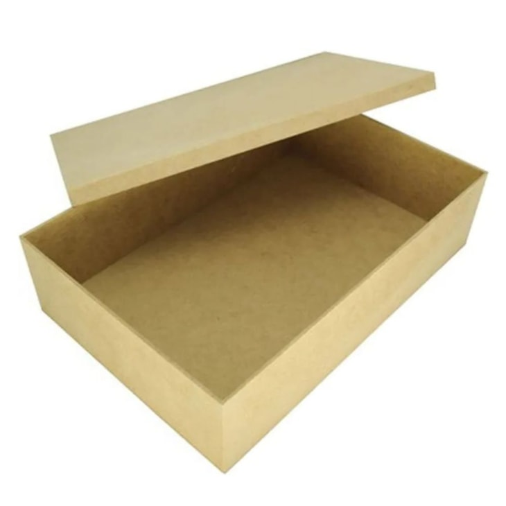 Caixa Retangular Tampa de Sapato 45x30x10cm MDF 4mm Marpax
