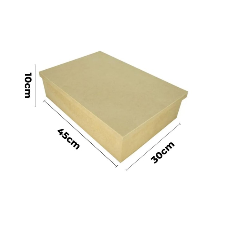 Caixa Retangular Tampa de Sapato 45x30x10cm MDF 4mm Marpax