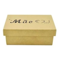 Caixa Retangular Tampa Sapato Mae 18X11,5X6,5 Mdf Madeira Marpax