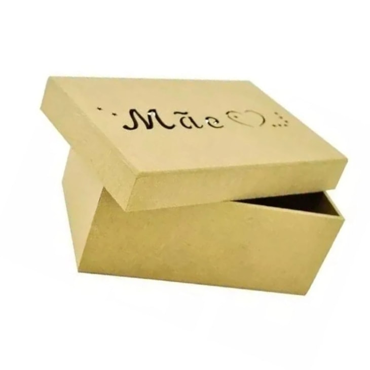 Caixa Retangular Tampa Sapato Mae 18X11,5x6,5cm MDF Marpax