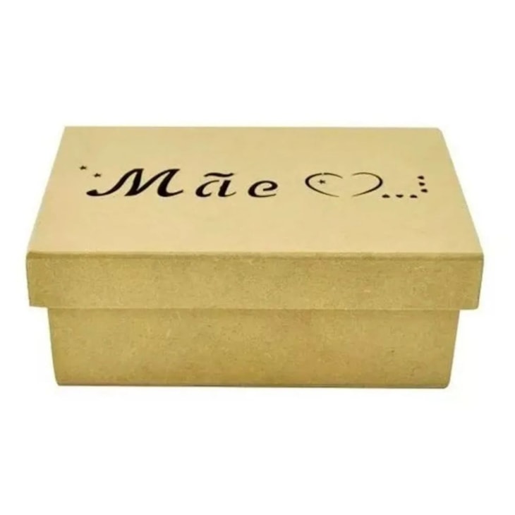 Caixa Retangular Tampa Sapato Mae 18X11,5x6,5cm MDF Marpax