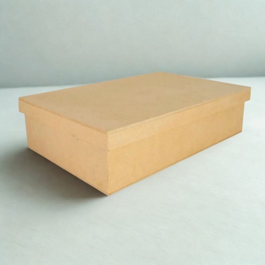 Caixa Retangular Tampa Sapato Sem Divisoria 35X20X10 Mdf Madeira Marpax