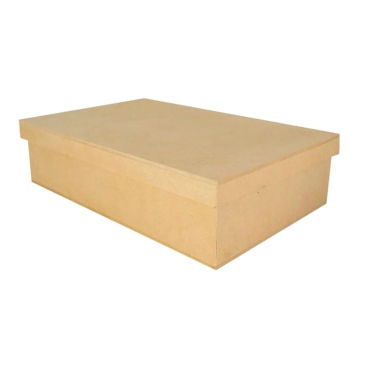 Caixa Retangular Tampa Sapato Sem Divisória 35x20x10cm MDF
