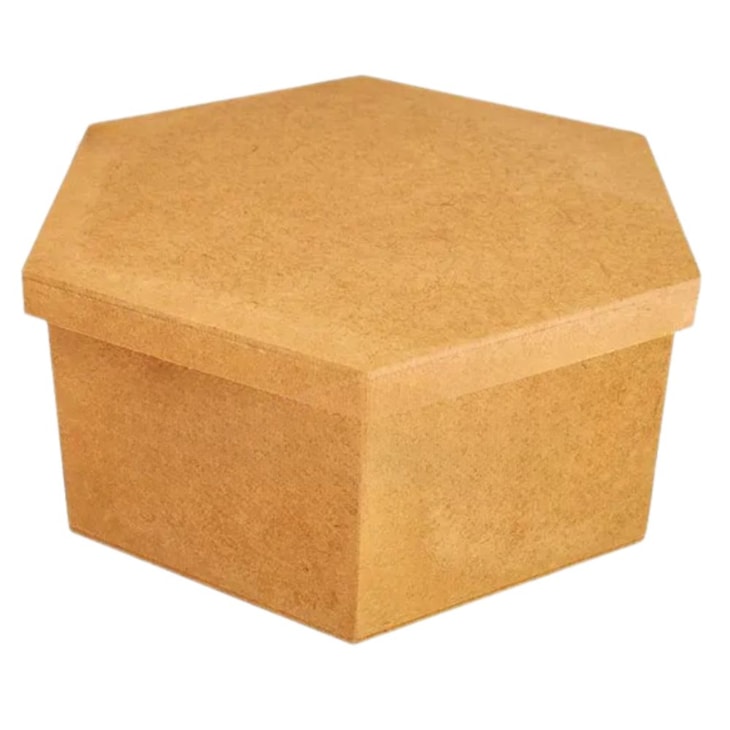 Caixa Sextavada Tampa Sapato 25x11 MDF Madeira Marpax 01un