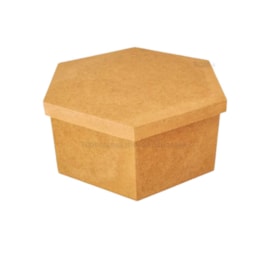 Caixa Sextavada Tampa Sapato 25X11 Mdf Madeira Marpax