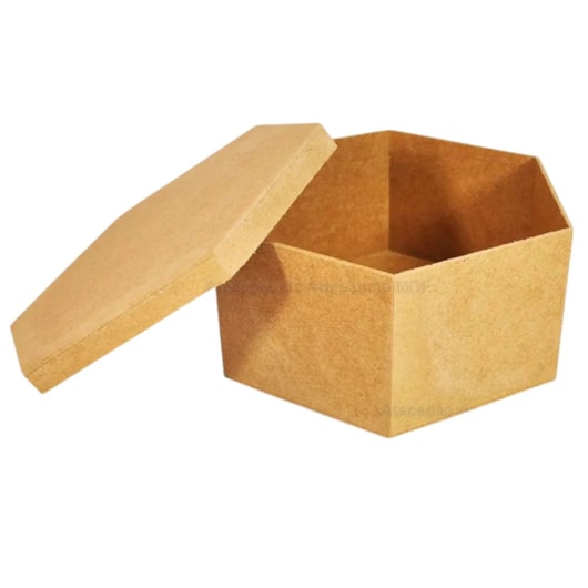 Caixa Sextavada Tampa Sapato 25X11 Mdf Madeira Marpax