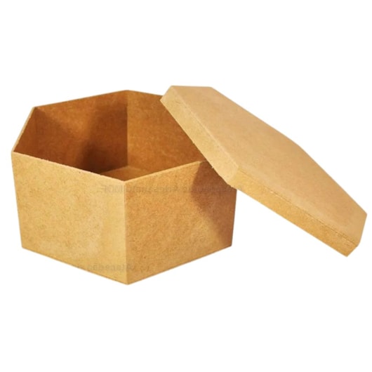 Caixa Sextavada Tampa Sapato 25X11 Mdf Madeira Marpax