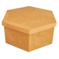 Caixa Sextavada Tampa Sapato 25X11 Mdf Madeira Marpax