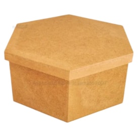 Caixa Sextavada Tampa Sapato 25X11 Mdf Madeira Marpax
