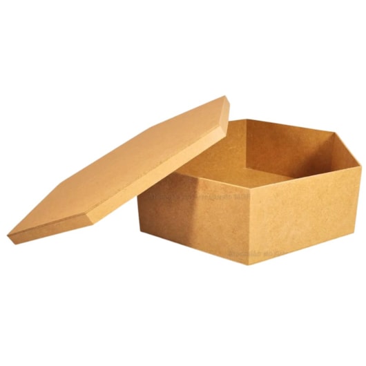 Caixa Sextavada Tampa Sapato 31X10 Mdf Madeira Marpax
